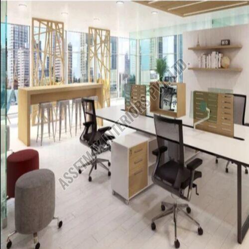 Wood Rectangular Open Plan Workstation
