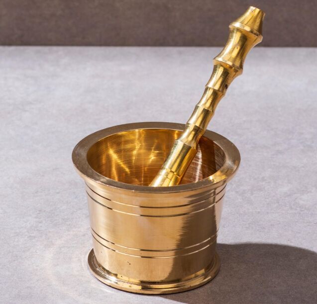 Brass Mortar and Pestle (Okhli) Set