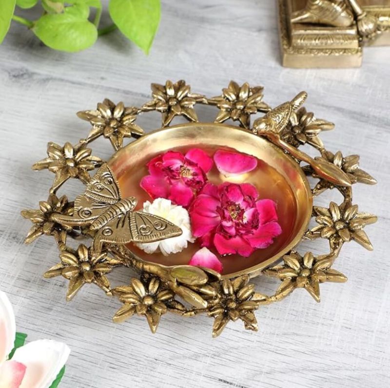Brass Urli In Butterfly Style