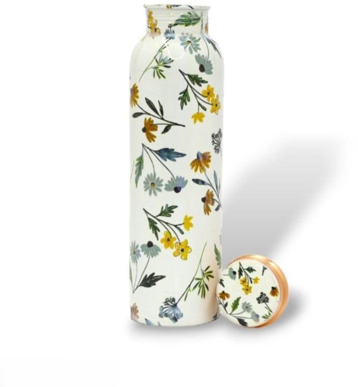Copper Bottle With Flower Pattern