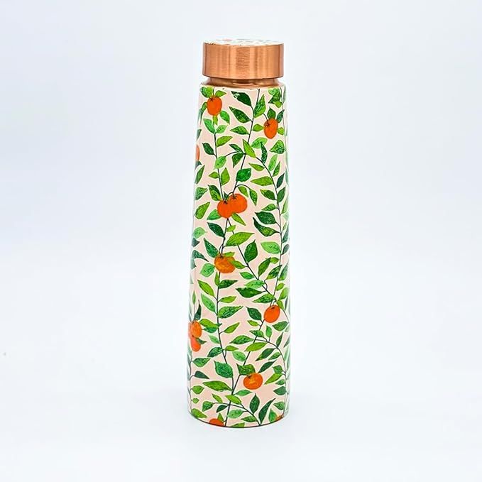 Copper Bottle With Petals Design