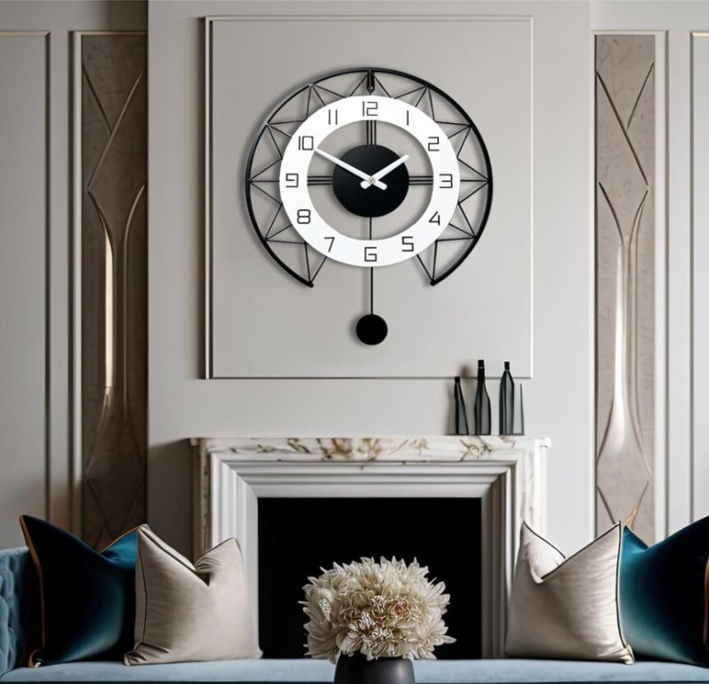 Wall Clock Stylish Metal Analog