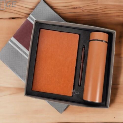 3 in 1 Corporate Gift Set with Non-Temp Flask Notebook Metal Pen