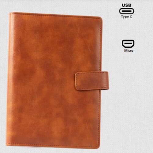 Orange PU Leather Organizer With Power Bank