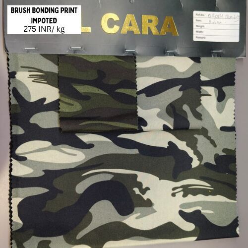 Plain Woven Brush Bonding Print Polyester Crepe Fabric