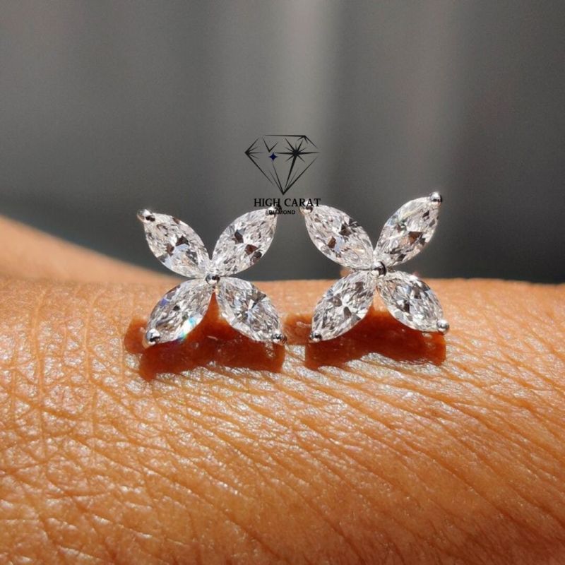 Women Solitaire Marquise Cut Diamond Earring