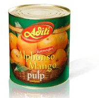 Sugar Syrup Ratnagiri Alphonso Mango Pulp Sweetened