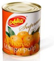 Supreme Gold Alphonso Mango Pulp Sweetened, Color : Golden Yellow