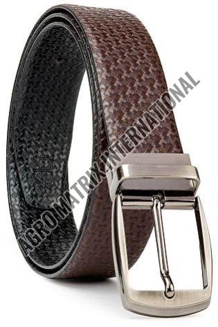 Mens Designer Leather Belt, Color : Brown, Buckle Material : Metal