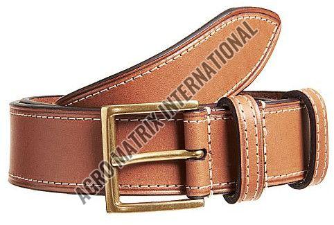 Plain Mens Formal Wear Brown Leather Belt, Color : Black