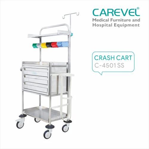Carevel C 4501 SS Crash Cart for Hospitals