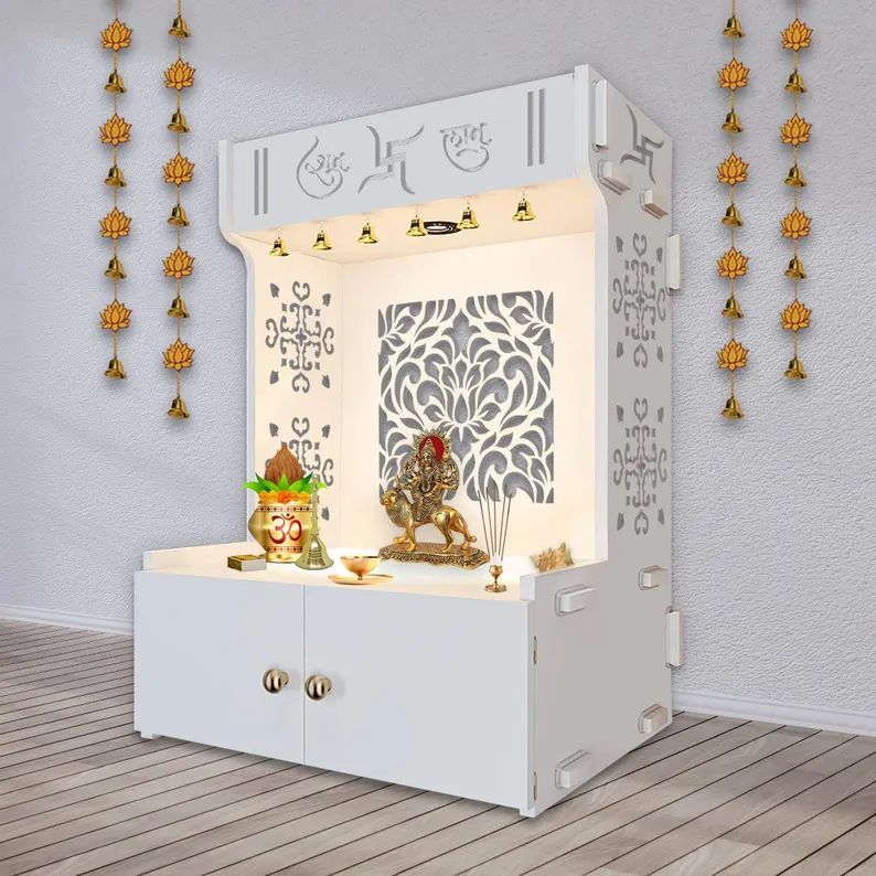 jali design white wooden temple
