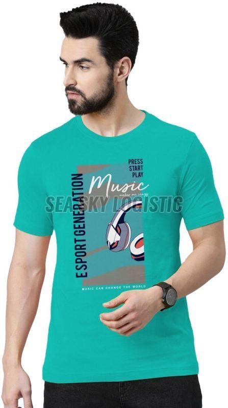 Mens Cotton Printed Half Sleeve T-Shirt