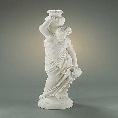 Carved Polished White Marble Roman Lady Statue for Interior Decor