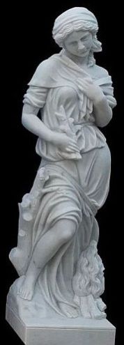 Carved Polished White Marble Roman Woman Statue for Decorative