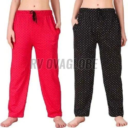 Ladies Printed Cotton Lower, Color : Red, Black