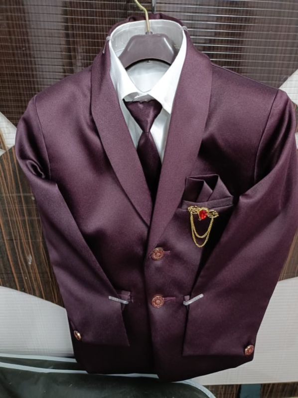 Maroon 5 Piece Kid Coat Pant Suits