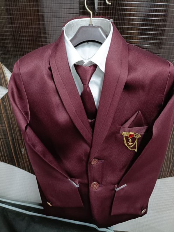 Red 5 Piece Kid Coat Pant Suits