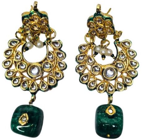 Kundan Emerald Earrings Traditional & Daily Use Classic Ethnic