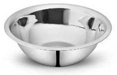 Stainless Steel Bottom Plain Deep Mixing Bowl, Color : Silver