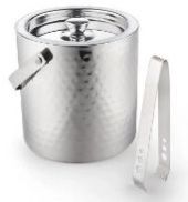 Stainless Steel Hammered Ice Bucket DW 15.5x15.5 Cm