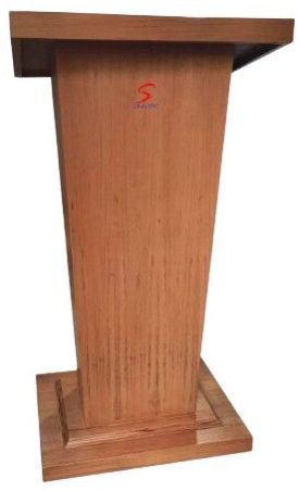 Two Shelves Laminated Wood Podium Stand