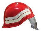 Fireman's Helmet with Visor F04107, Color : Red for Firefighting