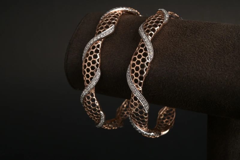 Double Elegance Women Gold Bangle