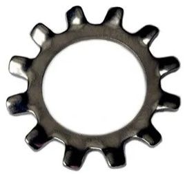 Steel External Tooth Lock Washer, Color : Silver