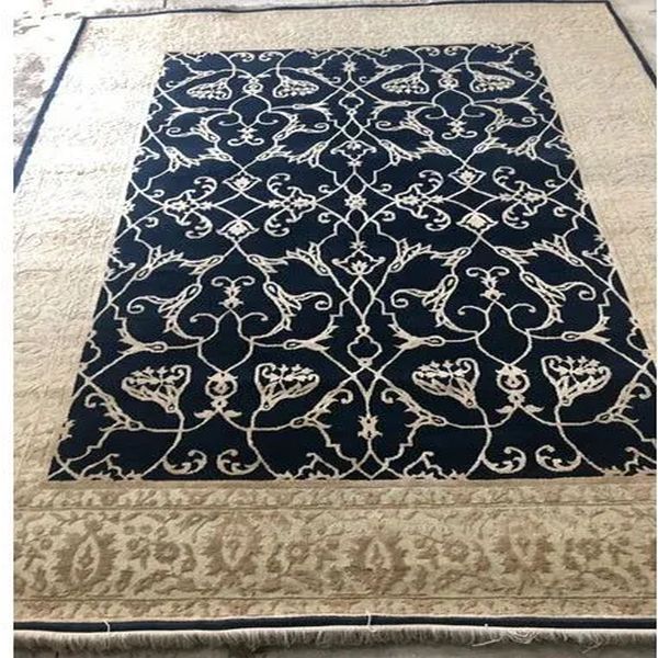 Black Rectangular Silk Carpet