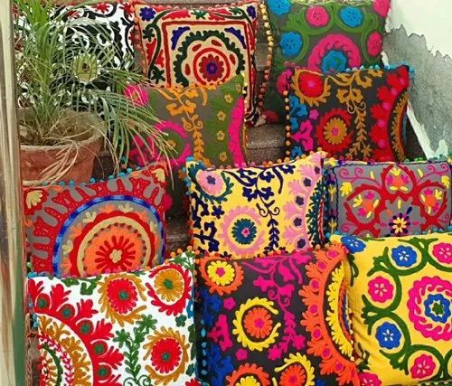 Cotton Embroidery Embroidered Cushion Cover