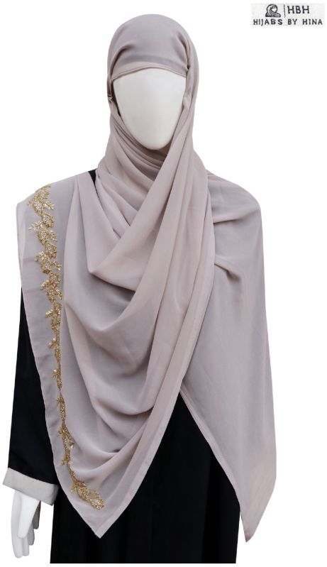 Party Wear Embroidered Women Georgette Hijab