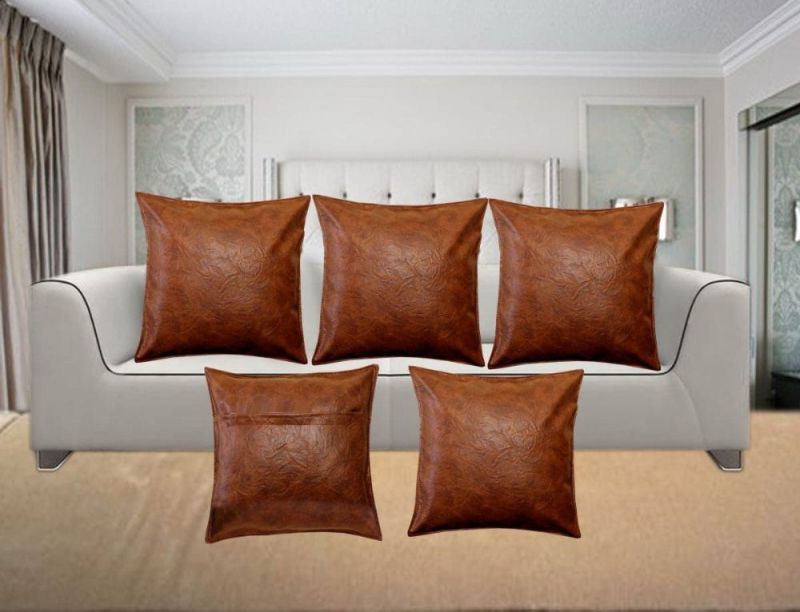 Brown Leather Cushion Covers