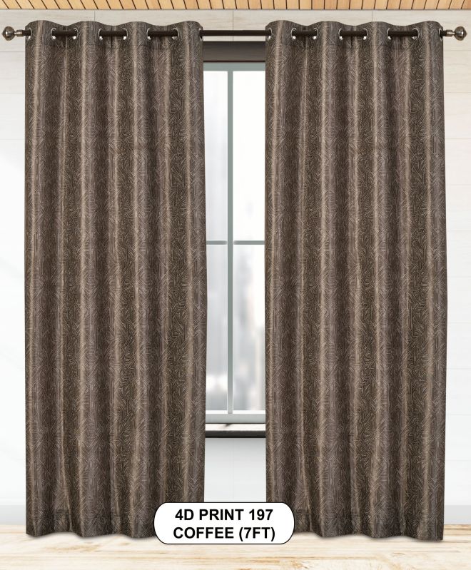 4d Print 197 Coffee Window Curtains