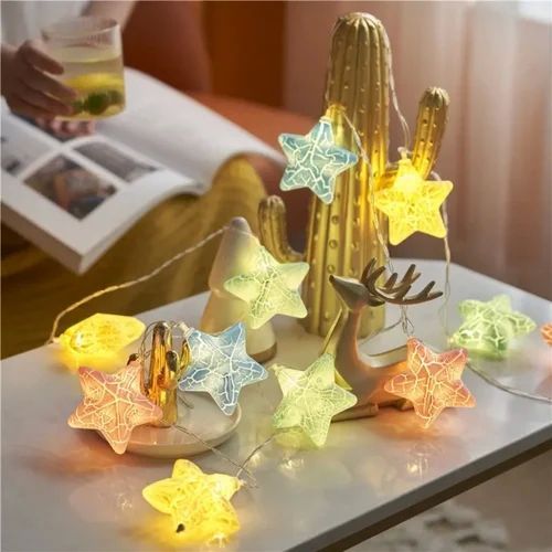 Crack Star Shape LED String Lights, Light Color : Warm White