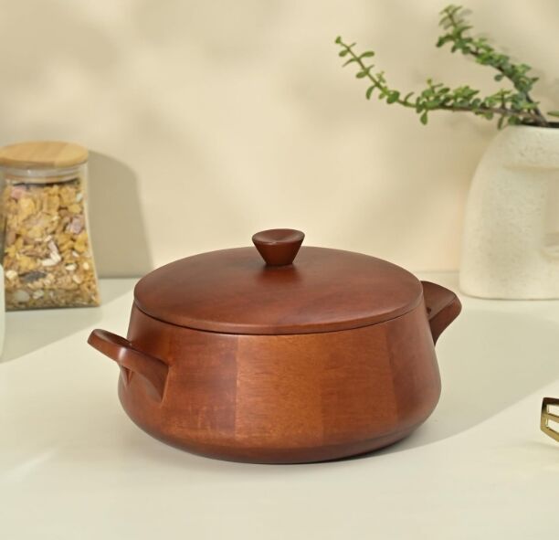 Handcrafted Wooden Handi Roti Box