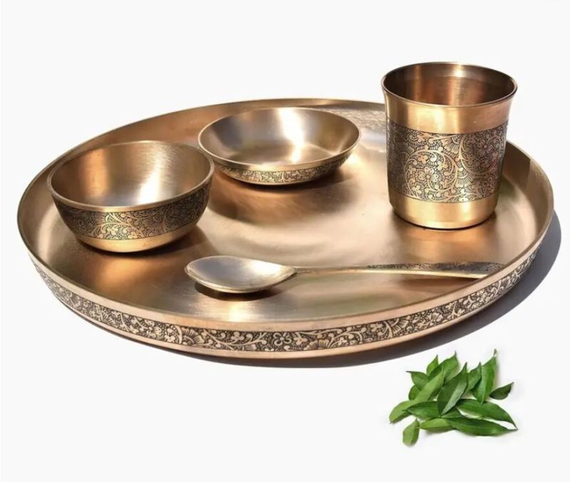 Kansa Thali Set OF 5 Pcs OF Dinner Set