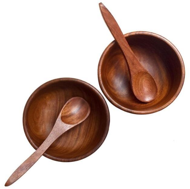 Wooden Bowl | Set OF 2 With Spoon