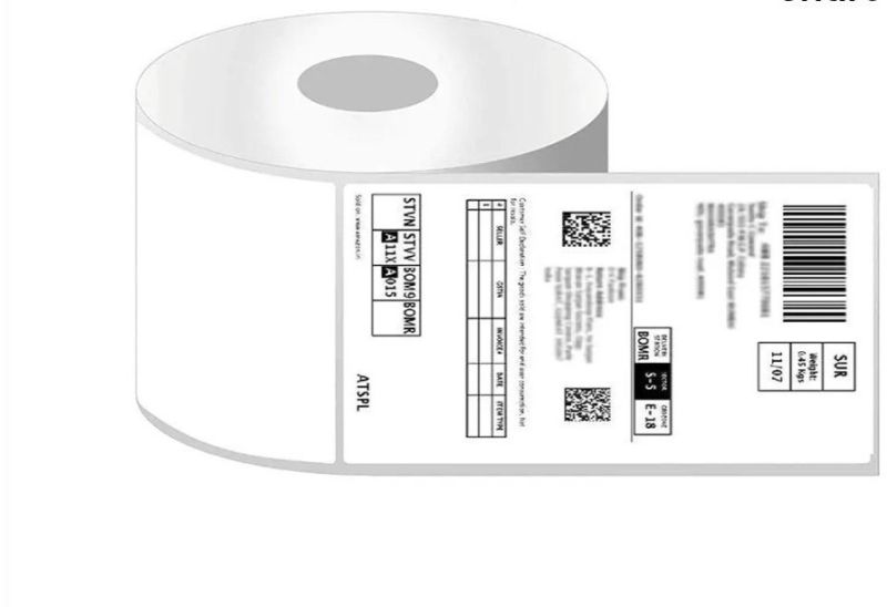 Plain White Barcode Label Roll
