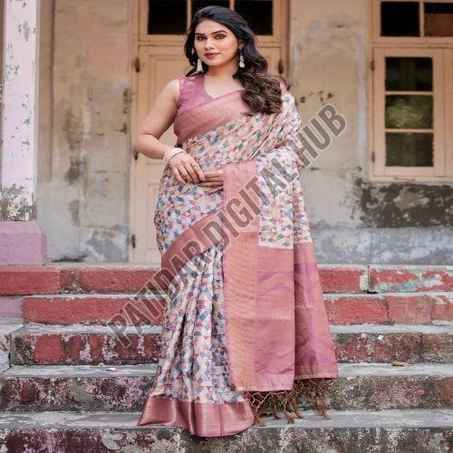 Handwoven Banarasi Silk Saree with Gold Zari Work