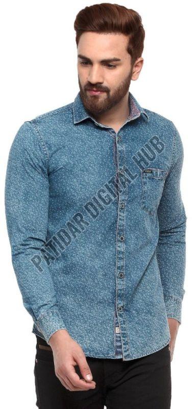 Mens Regular Fit Denim Cotton Shirt