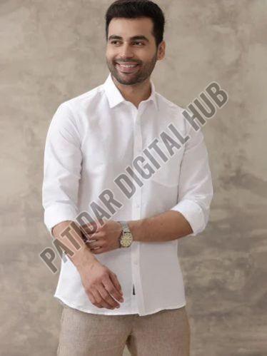 Mens Semi Formal Linen Cotton Shirt