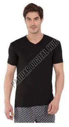 Plain Half Sleeve Mens Bamboo V Neck T-Shirt