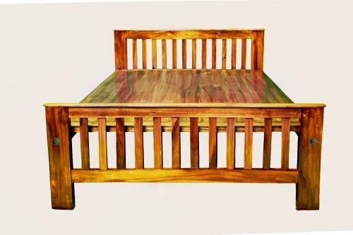 Likely Sheesham Or Teak Heavy Duty Solid Wood Slatted Bed