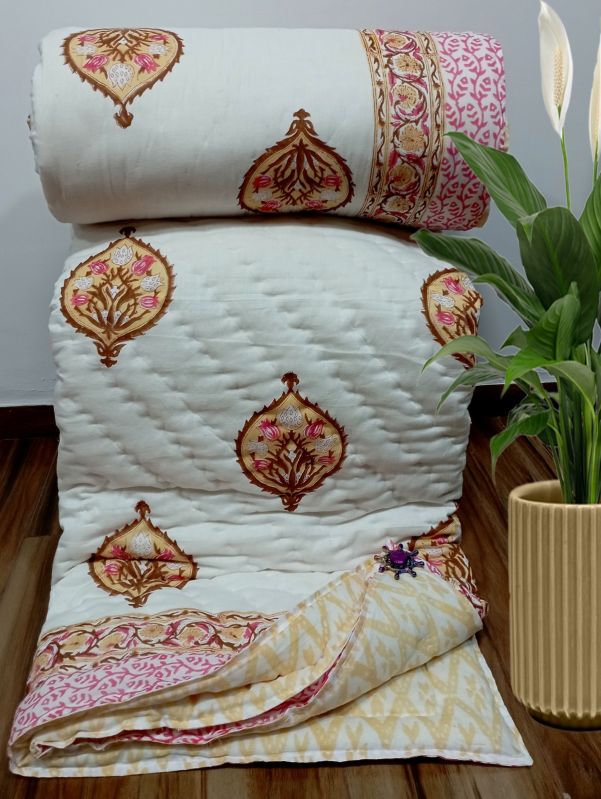 Cotton Hand Block Printed Jaipuri Rajai