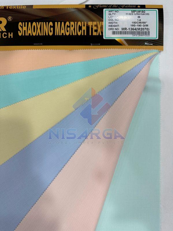 183 G/m Plain Polyester Viscose Suiting Dyed Fabric