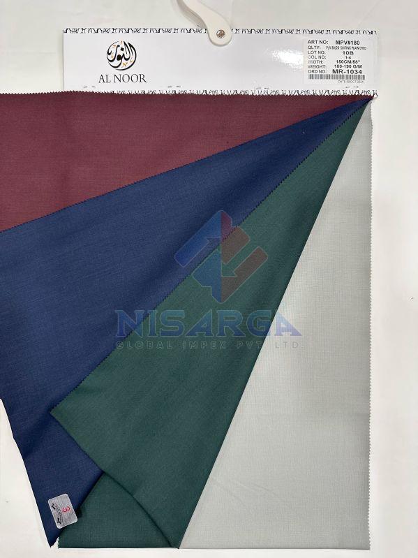 195 G/m Plain Polyester Viscose Suiting Dyed Fabric