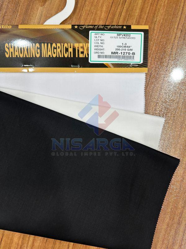 210 G/m Plain Polyester Viscose Suiting Dyed Fabric