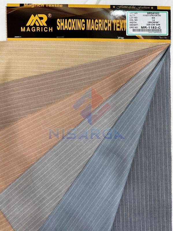 230 G/m Plain Polyester Viscose Suiting Dyed Fabric