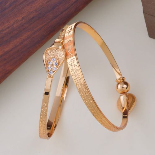 Stainless Steel Leaf Shaped Artificial Golden Bracelet